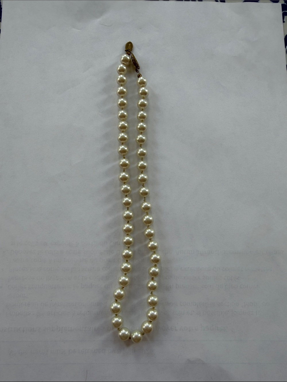 Claire's Cream Pearl Necklace with Gold Clasp